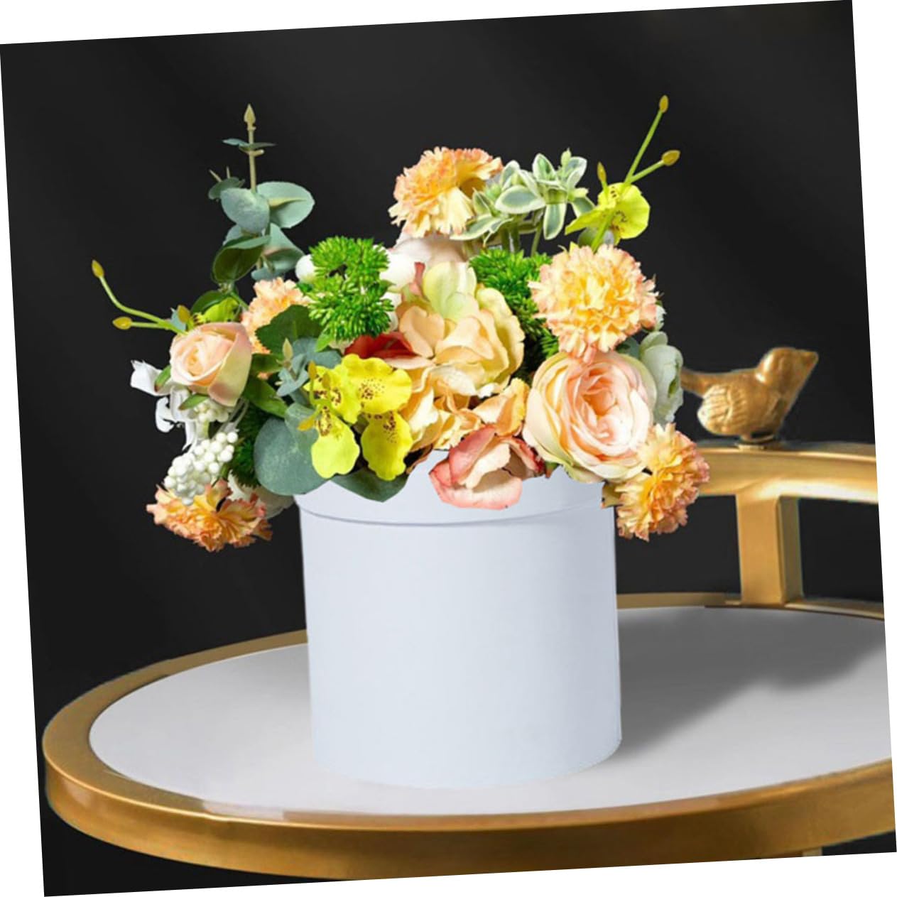 COHEALI 2-Piece Rose Floral Gift Box Set - White Cardboard Bouquet Holder, Wedding Favor Bags, Dollhouse Decor & Office Organizer | Perfect for Bridal Showers, Home Decor, and Floral Arrangements