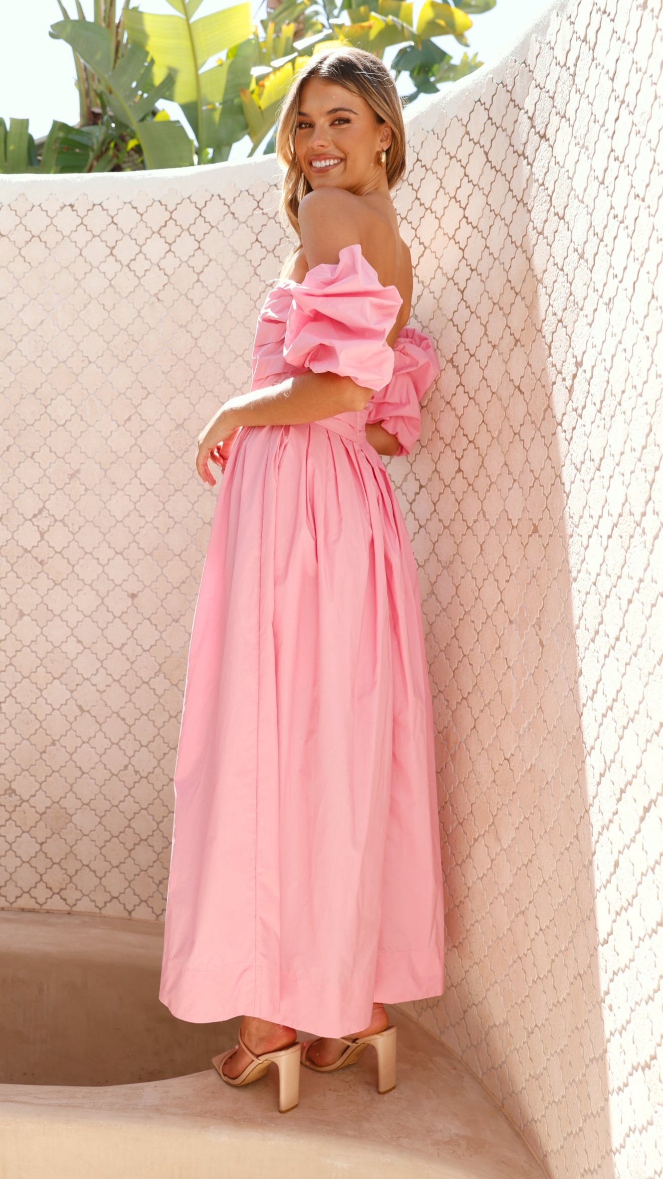 Caelius Women's Midi Dress - Flowy Pink Summer Dress for Casual Wear, Date Night & Office Outfits | Elegant A-Line Skirt with Pockets