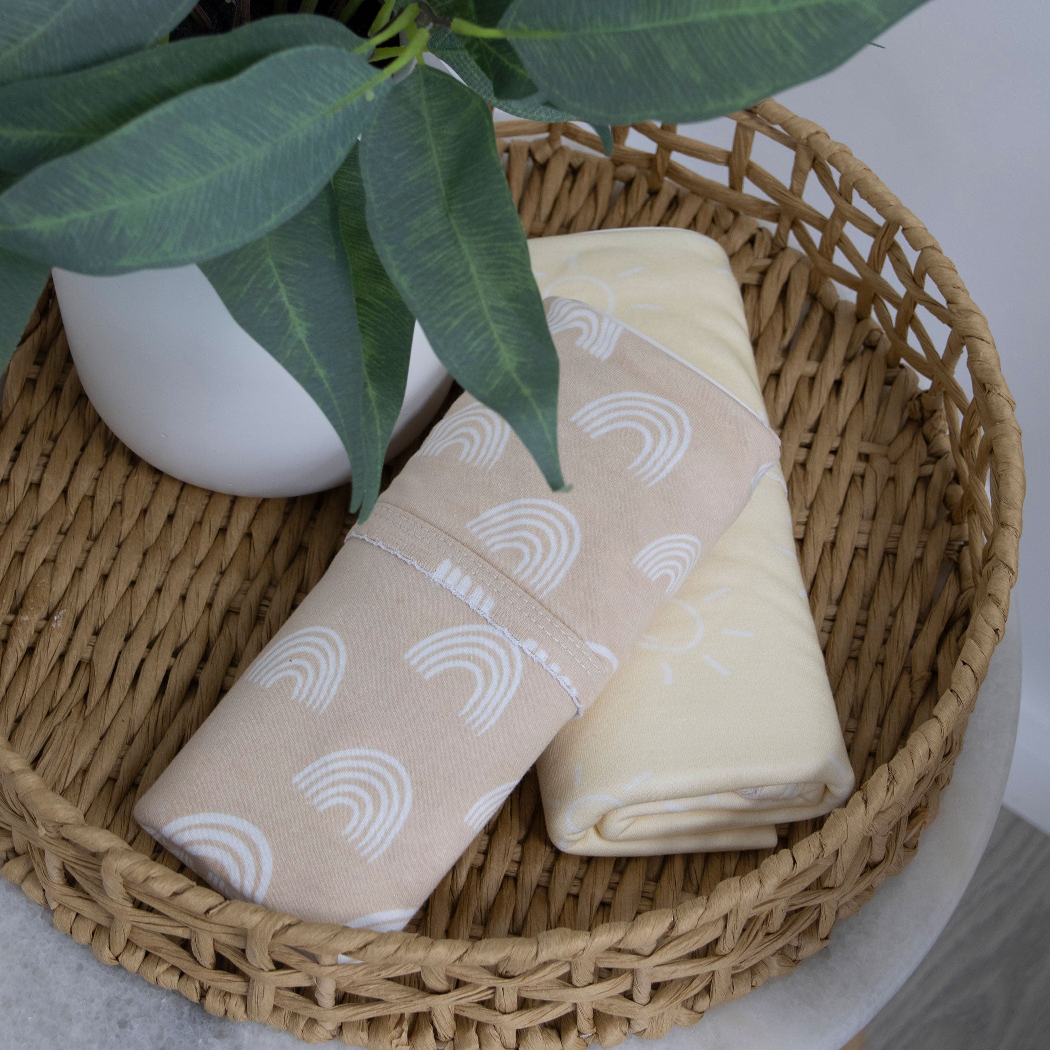 Nordic 2-Pack Jersey Wrap in Vanilla & Latte Colors - Cozy and Stylish for Home, Office, and Travel