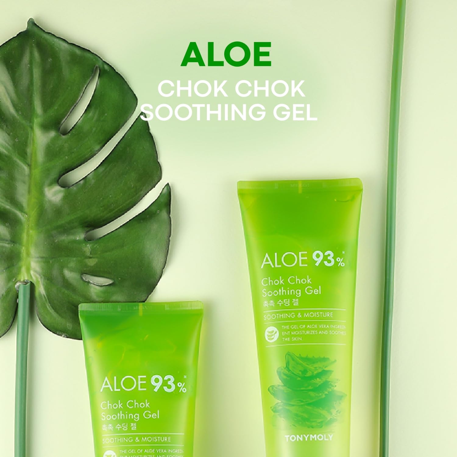 TONYMOLY Chok Chok Aloe Soothing Gel - 99% Pure Aloe Vera Gel for Face & Body Hydration, Korean Skincare Moisturizer for Sunburn Relief & Dry Skin - Perfect for Easter Basket Stuffers & Daily Skincare Routine