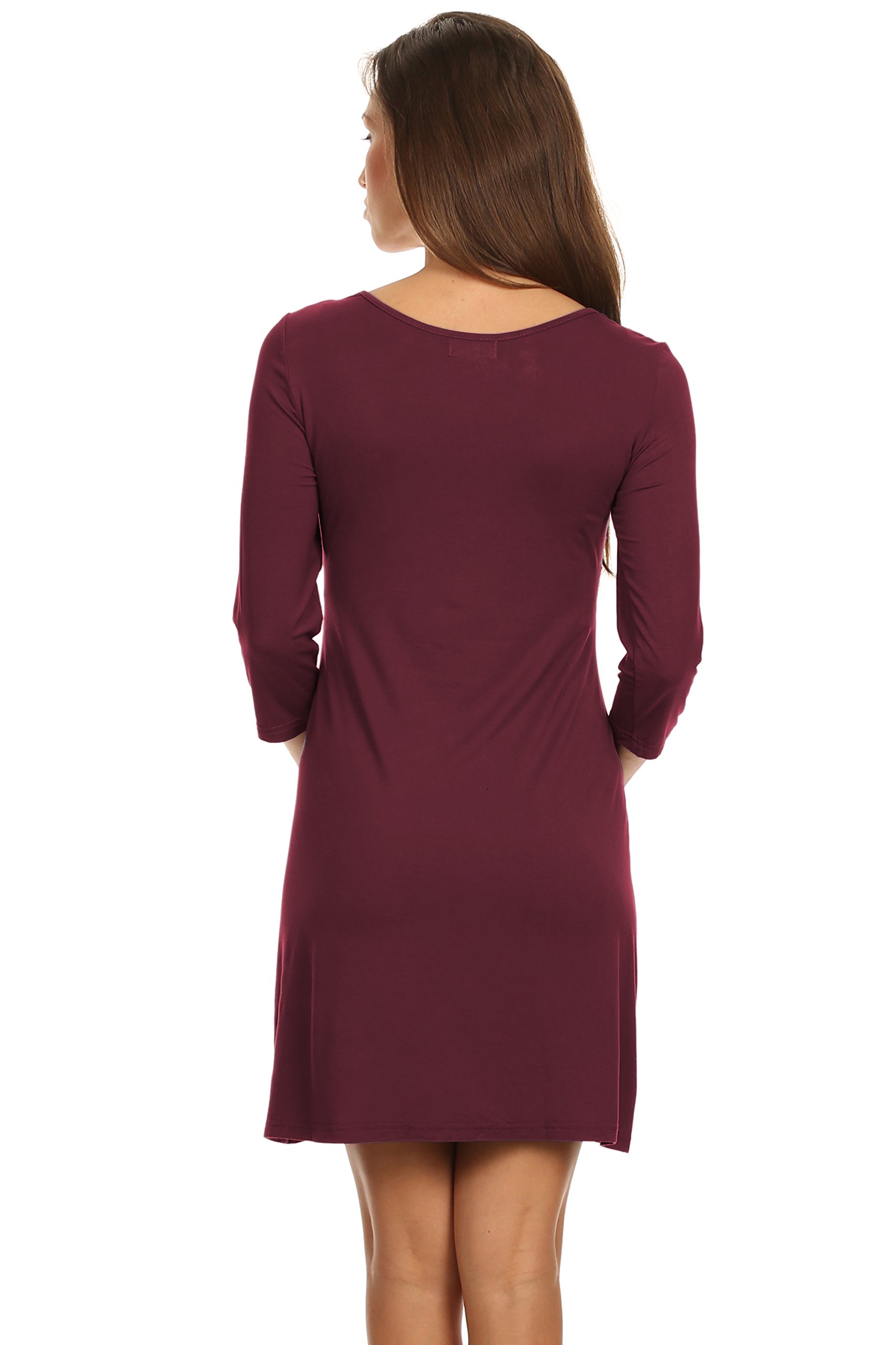 Cecilia Maternity Nursing Dress for Women - Burgundy Red, Small Size - Perfect for Pregnancy, Breastfeeding & Special Occasions