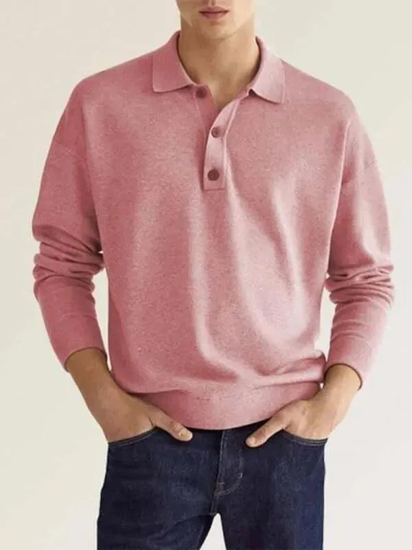Classic Men's Polo Shirt with Collar - Comfortable Cotton Casual Shirt for Business, Golf & Everyday Wear
