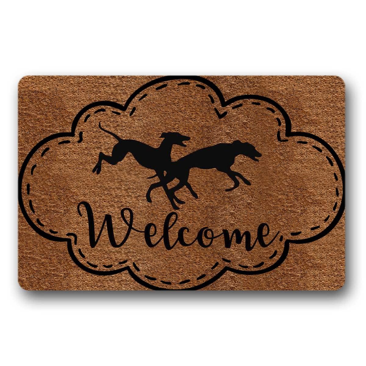 Whippets & Italian Greyhounds Welcome Doormat - 18x30 Inch Non-Slip Outdoor Entrance Mat for Dog Lovers - Perfect for Home, Apartment & Front Door Decor