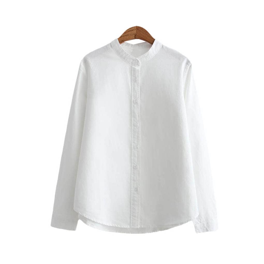 Women's Long Sleeve Cotton Blouse - Spring Casual Office Shirt Tops for Ladies | Workwear & Everyday Fashion Outfits