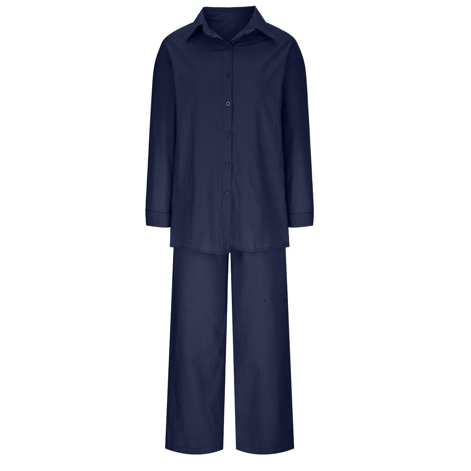Oelaio Women's Wide Leg Pant Suit Set - 2 Piece Lounge & Travel Outfit for Women | 100% Comfort | Perfect for Casual Wear, Work from Home, and Travel