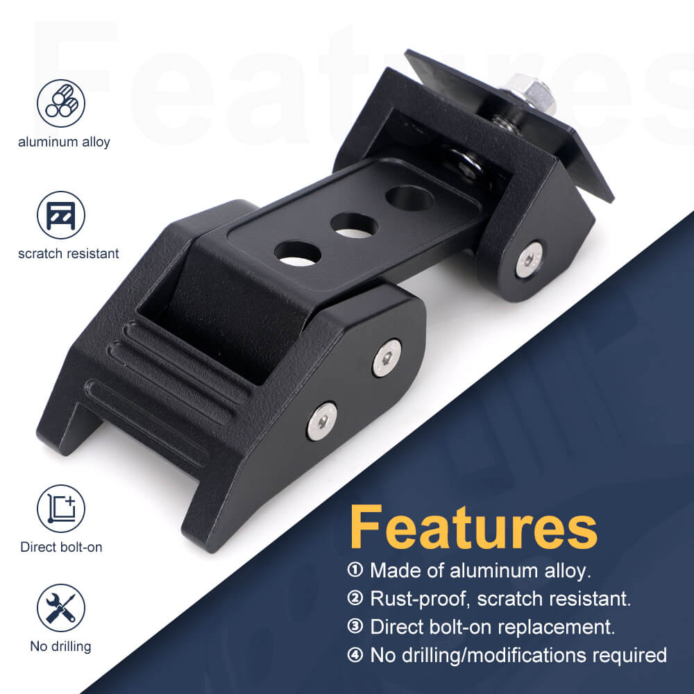 Black Hood Latch Lock Kit for 2007-2018 Jeep Wrangler JK & JKU - Secure & Anti-Theft Protection for Off-Road Adventures