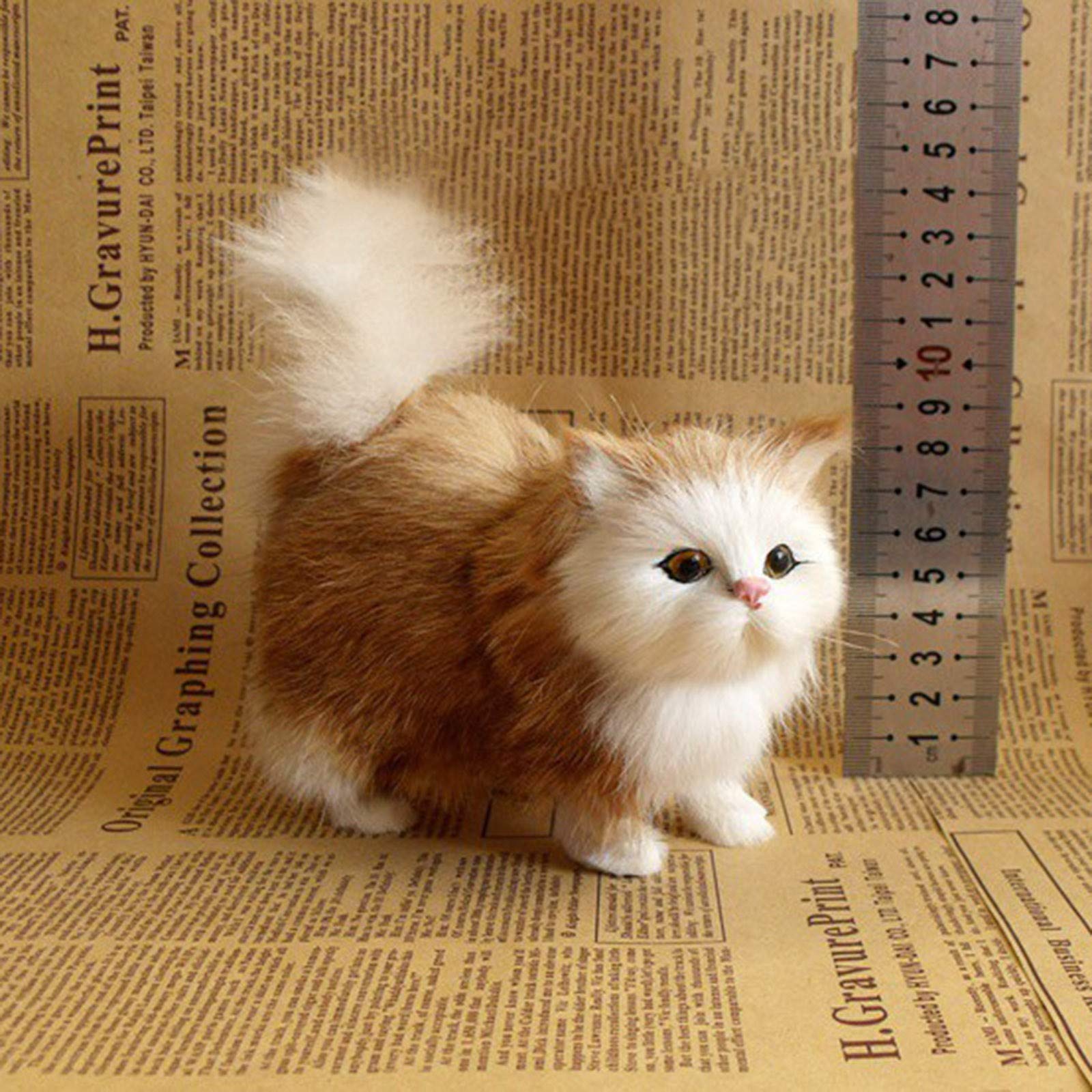 BTHUE Furry Animal Plush Doll - Realistic Stuffed Cat Toy, Soft Simulation Kitten Plush for Kids, Cute Animal Decor for Bedroom & Nursery - Perfect Gift for Cat Lovers & Home Decoration