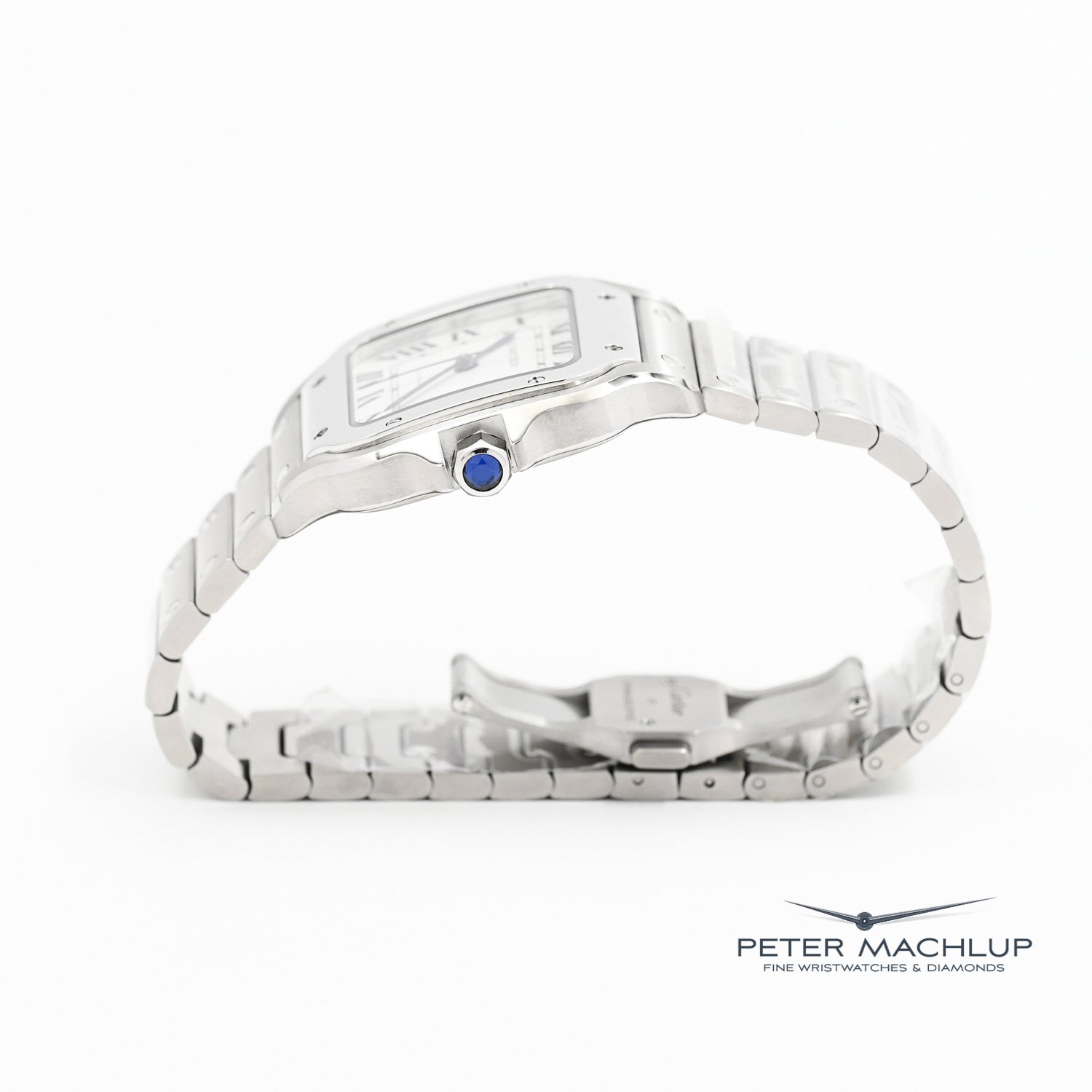 Cartier Santos MM Automatic Watch for Men - Luxury Stainless Steel Timepiece with Date Display - Perfect for Business, Formal Events & Everyday Wear