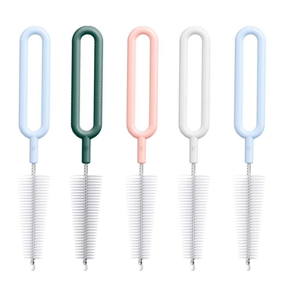 TOYANDONA 5-Piece Stainless Steel Bottle Cleaning Kit - Brush Set for Baby Bottles, Water Bottles, Jars & Tubes | Durable Cleaning Tools for Home, Kitchen & Travel (Random Colors)