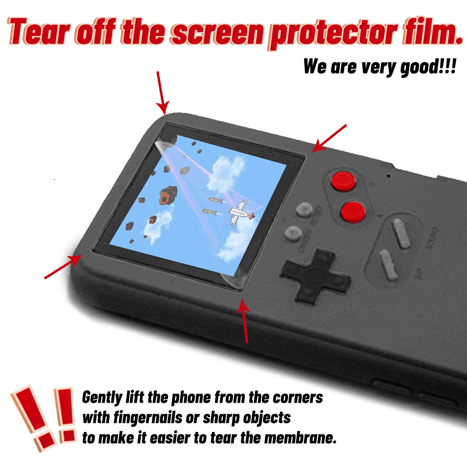Retro Game Console Case for iPhone 13/13 Pro - Self-Powered Protective Cover with 36 Classic Games, Full Color Display, Shockproof Design (Black) - Perfect for Gaming On The Go, Travel Entertainment & Nostalgic Fun