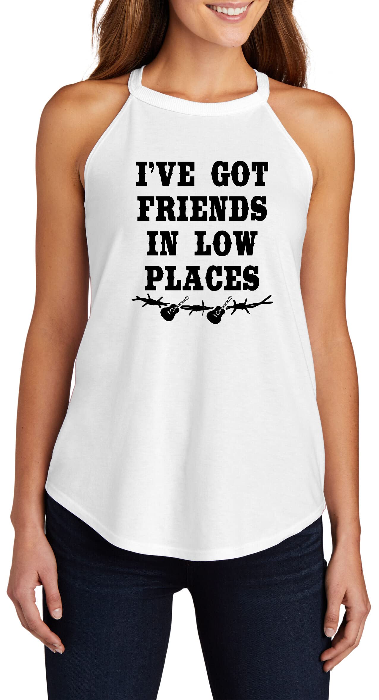 Funny Women's T-Shirt - I've Got Friends in Low Places Country Rock Music Tee - Perfect for Concerts, Parties & Casual Wear
