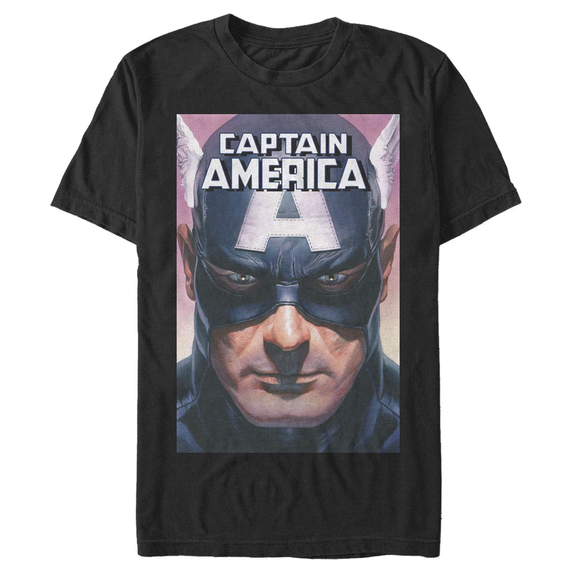 Marvel Captain America Graphic T-Shirt for Men - Superhero Cotton Tee with Close-Up Print | Casual Wear, Cosplay, Comic Con & Everyday Outfits
