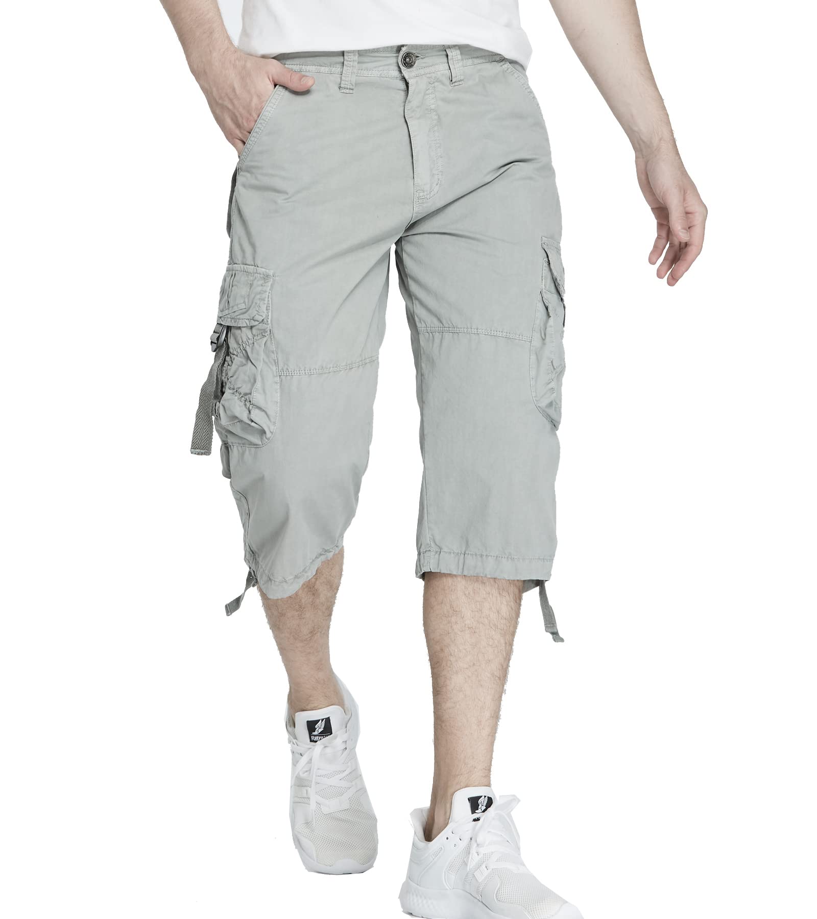 Men's 3/4 Length Cargo Shorts - Below The Knee Casual & Utility Shorts for Outdoor Activities, Hiking, Travel and Summer Wear