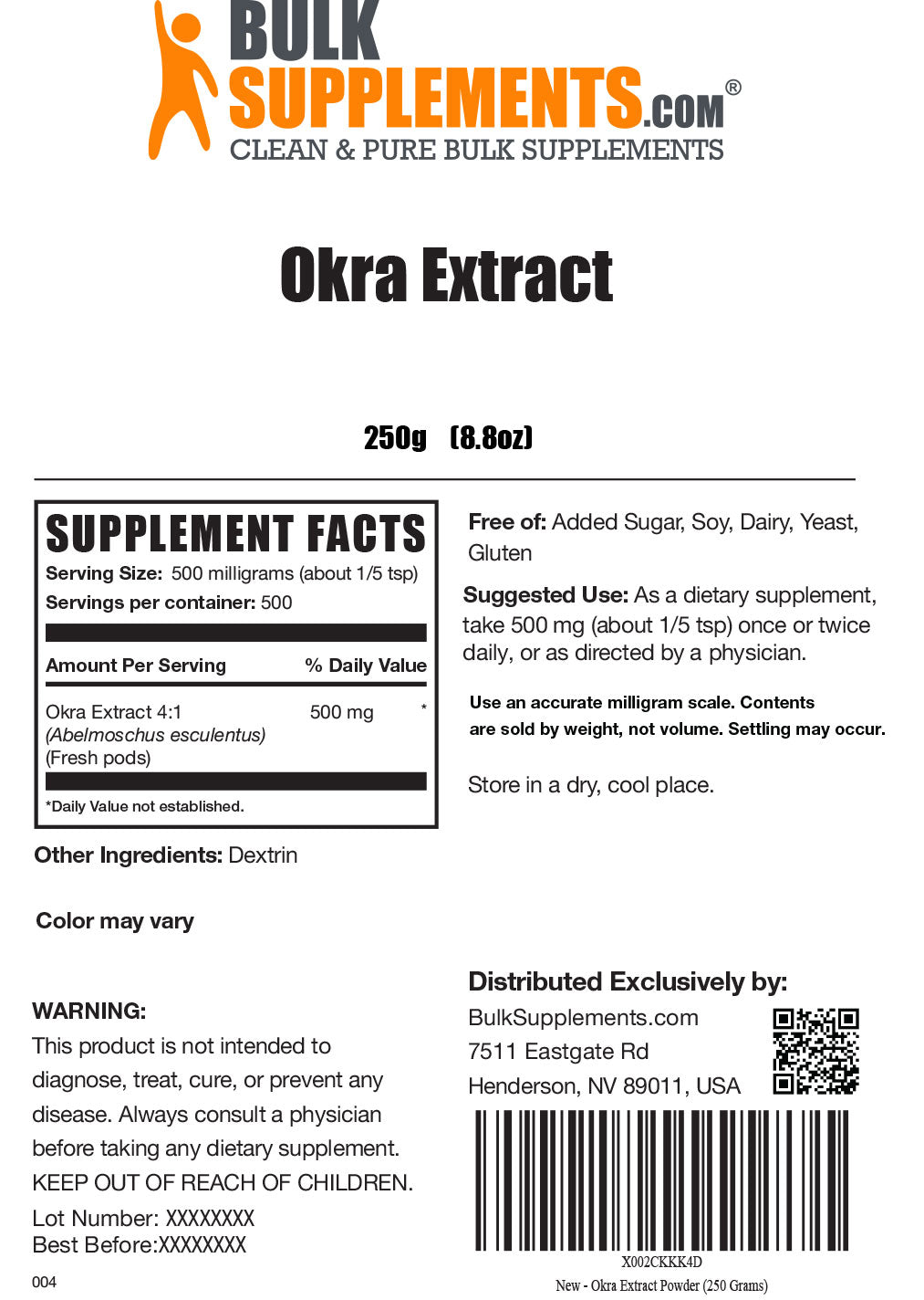 Premium Okra Extract Powder - 100% Pure & Natural for Digestive Health - Supports Blood Sugar & Weight Management - Ideal for Smoothies, Teas & Cooking