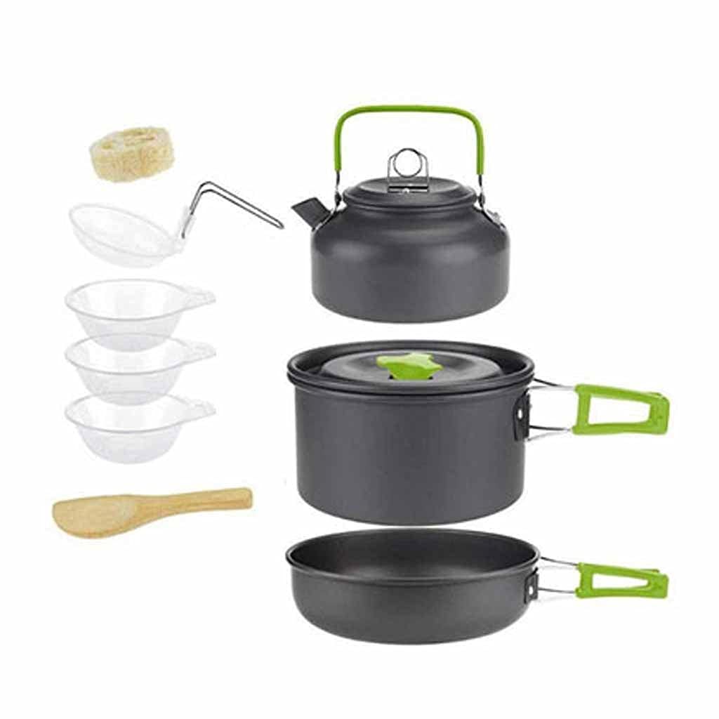 XXDZP Lightweight Aluminum Camping Cookware Set - Foldable Pot, Pan, Bowl & Kettle for Outdoor Cooking | Portable Picnic, Hiking & Backpacking Gear | Perfect for Camping Trips, RV Adventures & Emergency Preparedness (Color: Blue)
