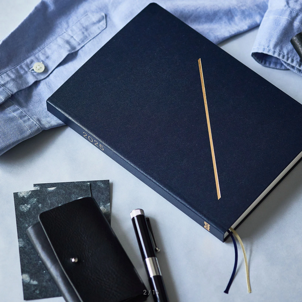 Hobonichi Techo 2025 Planner (Navy Blue) - A5 Size Daily Journal with January Start, Monday Start | English Edition | Perfect for Work, School & Personal Planning