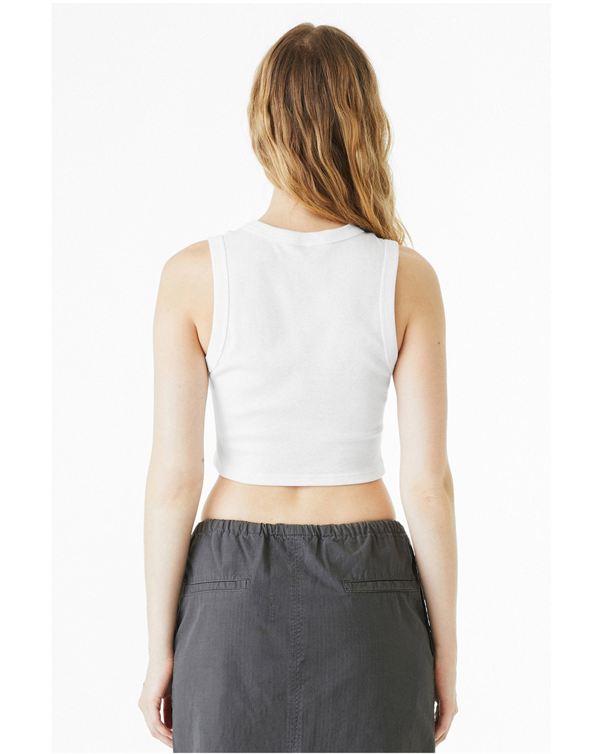 Bella + Canvas 1013BE Women's Micro Rib Muscle Crop Tank Top - Soft Stretchy Workout Shirt for Yoga, Gym & Casual Wear