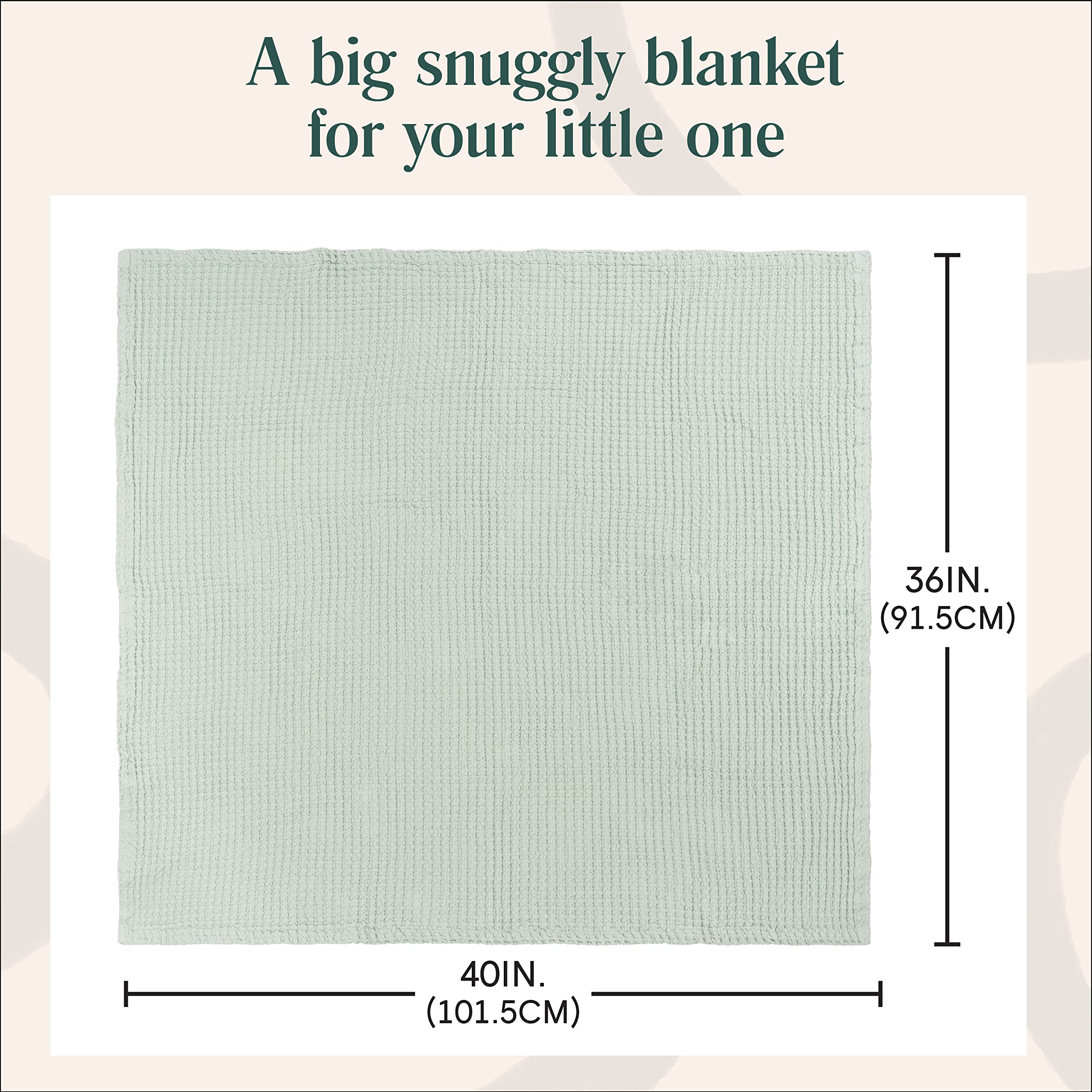 Simka Rose Waffle Baby Blanket - Ultra Soft & Breathable Cotton Swaddle Blanket for Newborns - Nursery, Stroller, Crib & Car Seat Cover - Gender Neutral Receiving Wrap for Baby Shower Gifts & Photo Props
