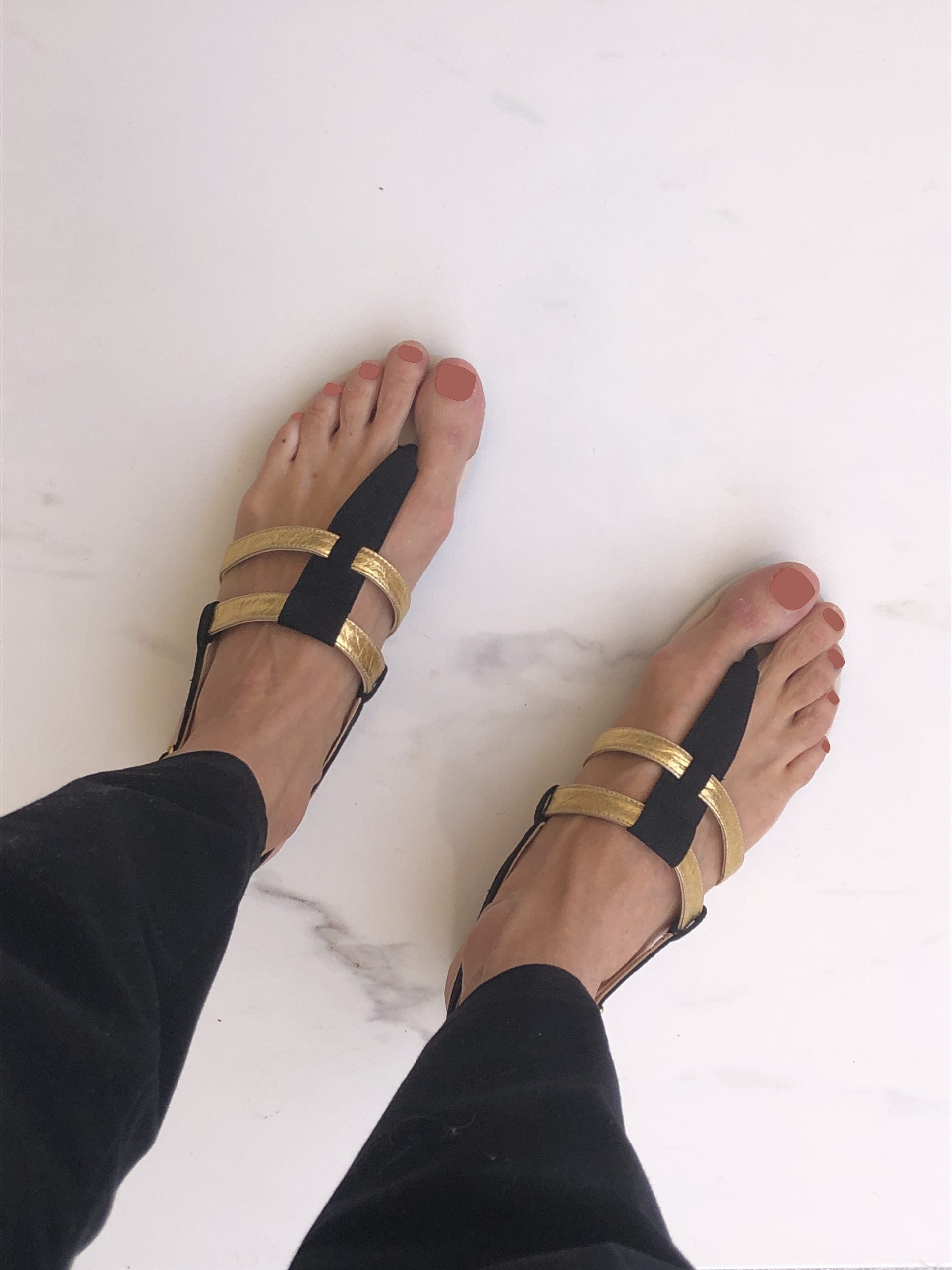 Gabriella Pinatex® Vegan Leather Gladiator Sandals - Eco-Friendly Women's Sandals in Black & Gold | Perfect for Summer, Beach, and Casual Outings