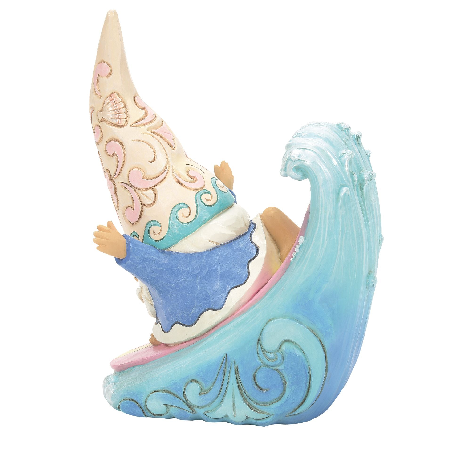 Coastal Gnome Surfing Figurine - Beach Decor, Garden Ornament & Unique Gift for Surf Lovers - Perfect for Home, Office or Outdoor Decor