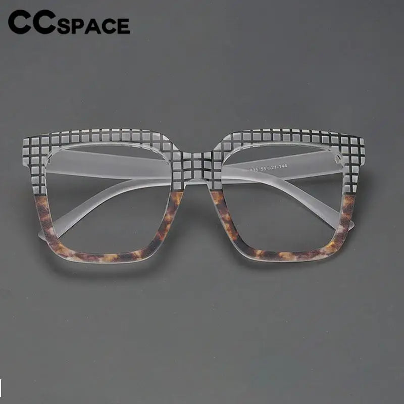 CCspace Women's Full Rim Large Square Reading Glasses R57090 - Stylish & Comfortable for Reading, Working, and Computer Use