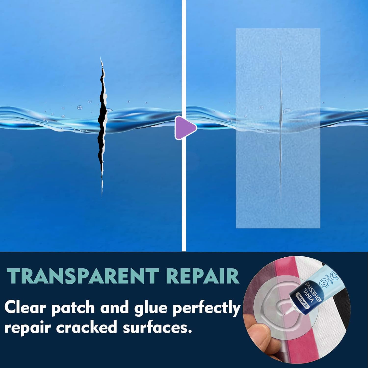 Waterproof TPU Air Mattress Patch Repair Kit - 60ml for PVC Boats, Hot Tubs, Tents, Swimming Rings & Inflatables | Quick Fix for Leaks | Perfect for Camping, Pool Parties & Outdoor Adventures