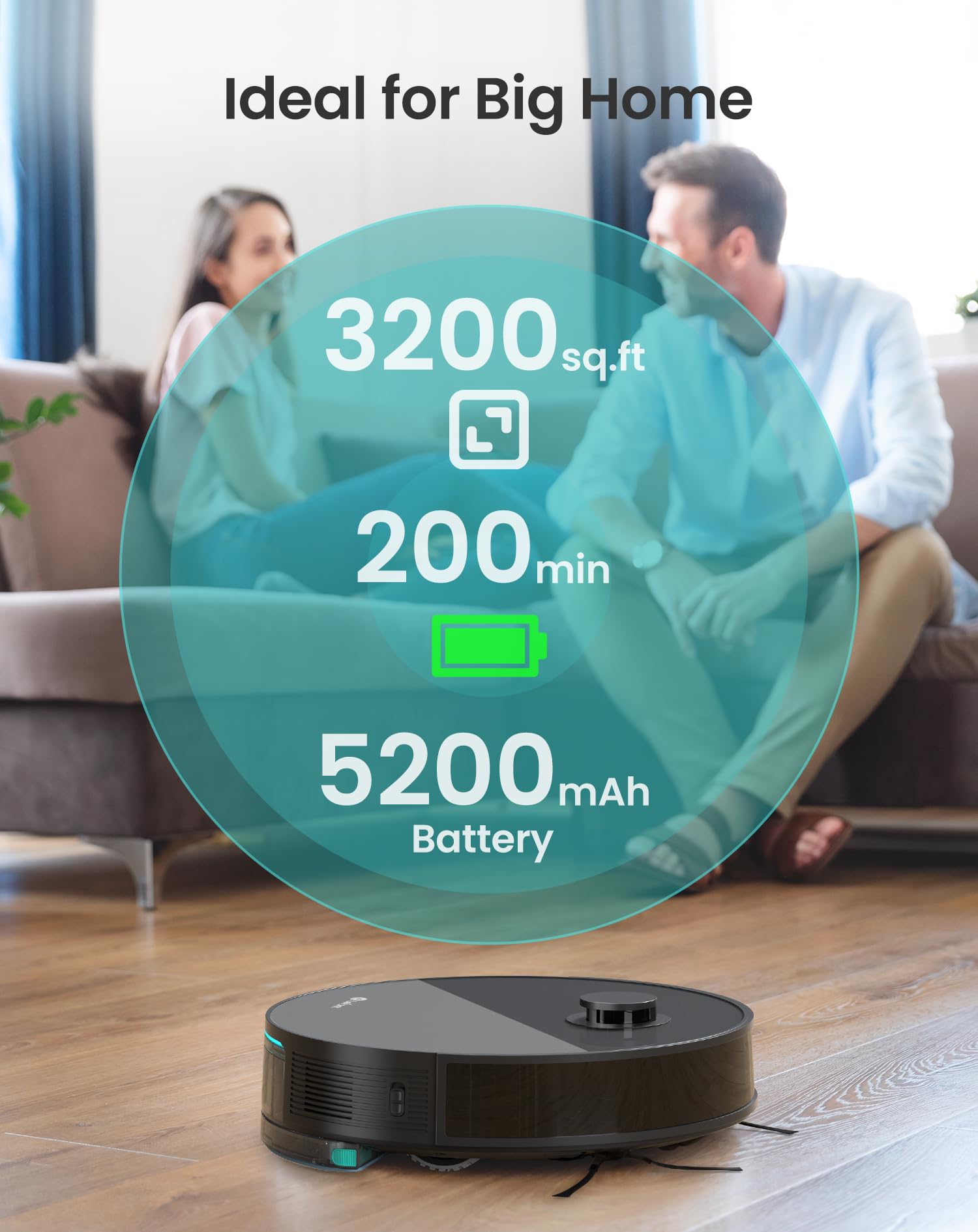 Lefant Robot Vacuum and Mop Combo - 4000Pa Strong Suction, Smart Lidar Navigation with dToF Sensors, Auto Carpet Detection, Sonic Mopping, WiFi/App/Alexa Control - Perfect for Hardwood Floors, Carpets and Pet Hair Cleaning