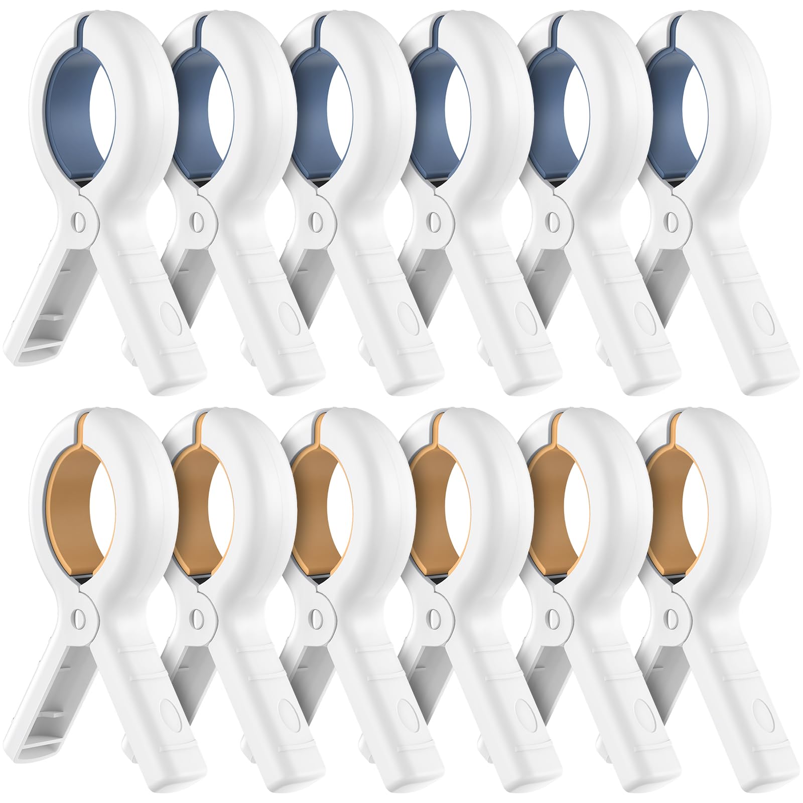 Senbowe 12 Pack Heavy Duty Beach Towel Clips - Windproof Plastic Clothes Pins for Drying on Clothesline & Hanging Rack - Perfect for Pool, Beach, Laundry and Outdoor Use