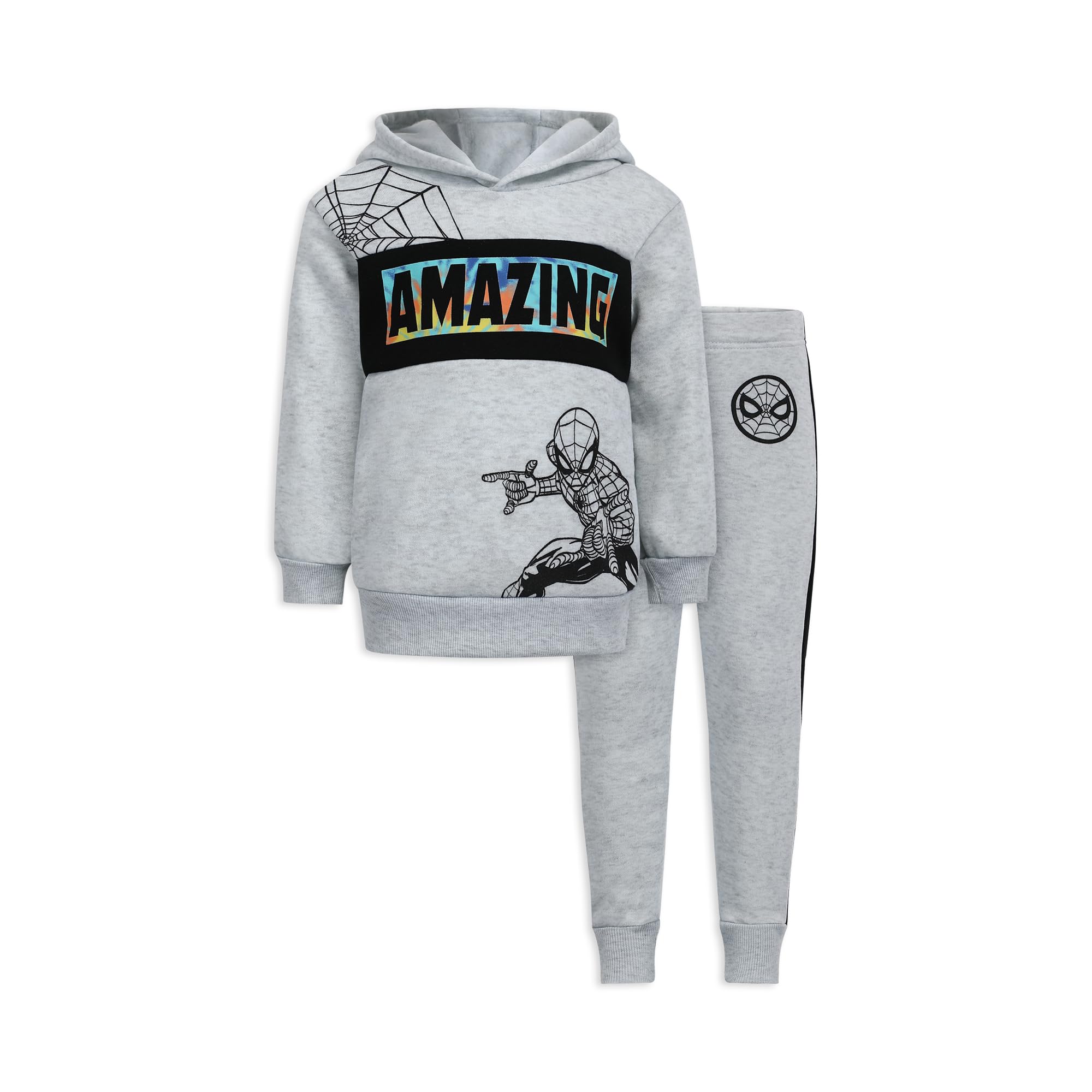 Marvel Spider-Man Boys Hoodie and Pants Set - Superhero Costume for Toddlers & Kids (2-8 Years) | Soft Cotton Playwear for Halloween, Cosplay & Everyday Wear