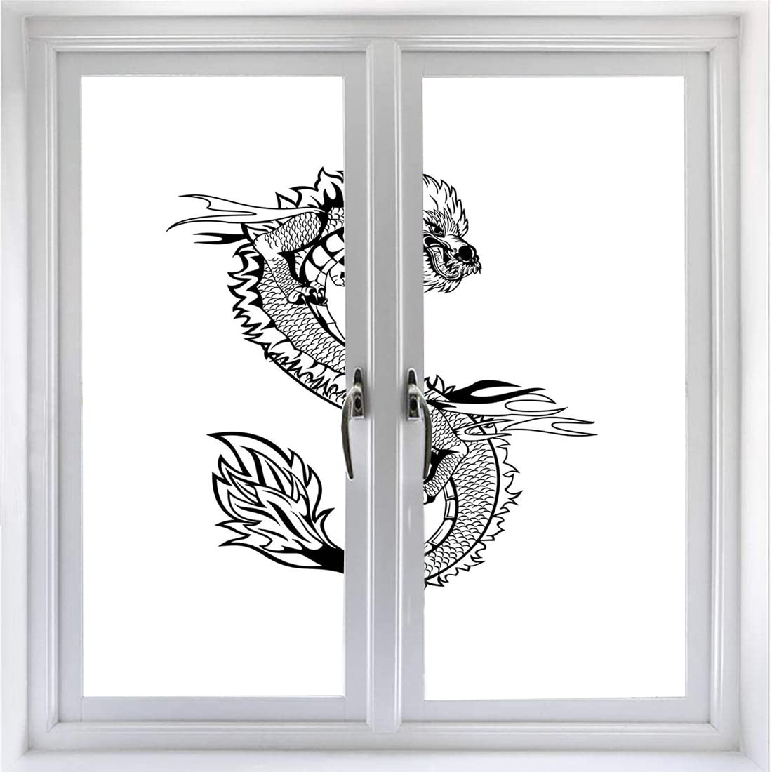 Graffiti Privacy Window Film - Static Cling Stained Glass Window Sticker (23.6