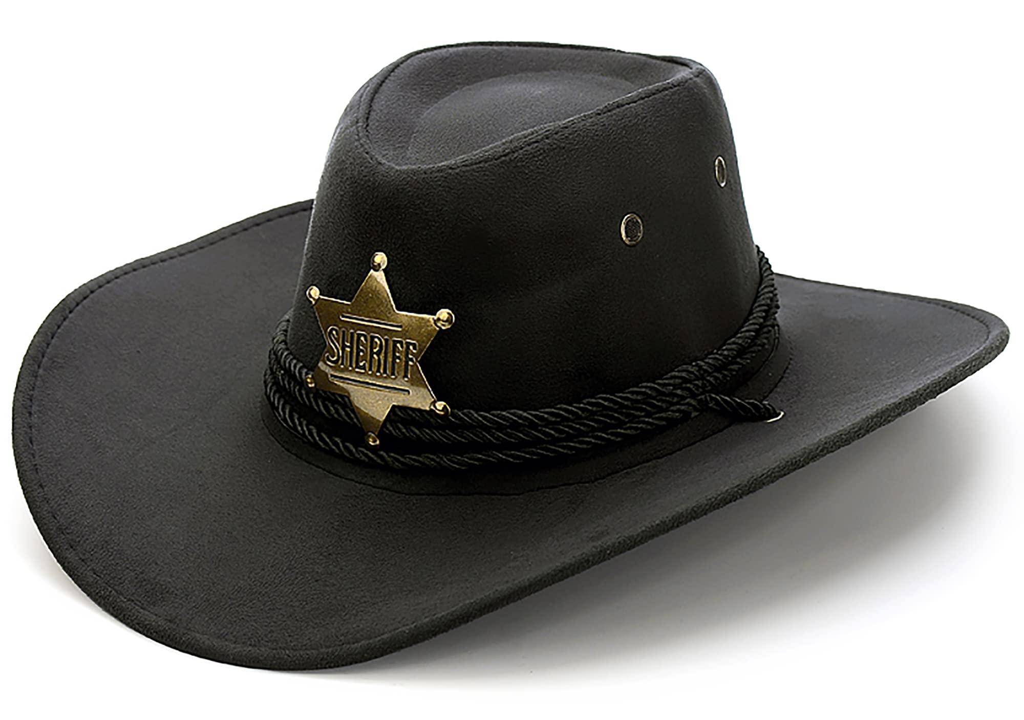 Utaly Western Cowboy Sheriff Hat for Women & Men - Vintage Cowgirl Costume Hat for Halloween, Cosplay, and Western Parties | Perfect for Rodeo, Themed Events, and Dress-Up