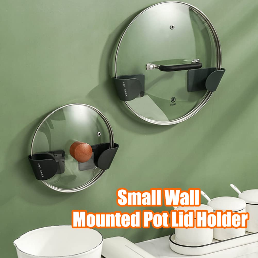 Adjustable Wall Mount Pot Lid Organizer - 1 Pair Space-Saving Kitchen Cabinet Door Hangers for Pots & Pans - Perfect for Small Kitchens & Organized Cooking Spaces