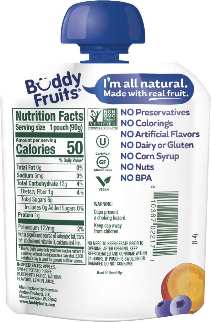 Organic Blueberry Sweet Potato & Apple Dog Treats - All-Natural, Grain-Free, Healthy Snacks for Dogs - Perfect for Training, Rewards & Dental Health