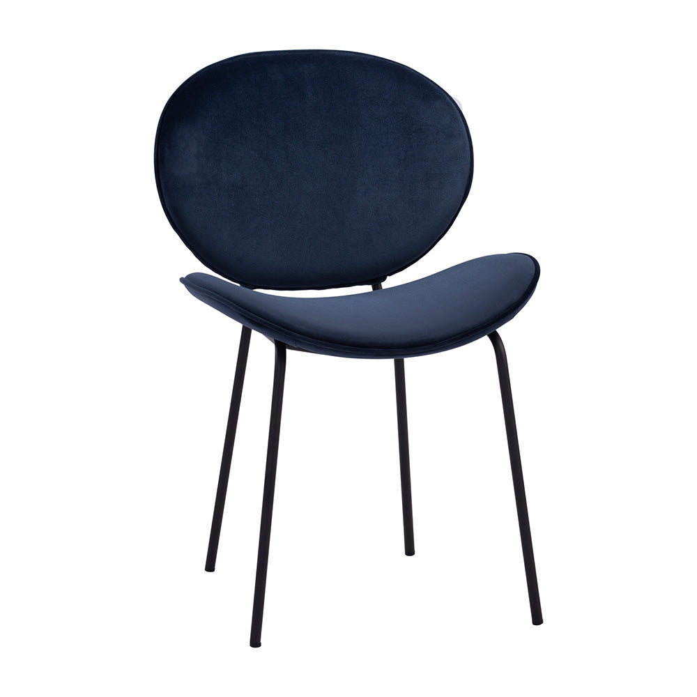 Luxury Blue Velvet Dining Chair - Modern Upholstered Kitchen & Dining Room Chair for Home Decor - Perfect for Elegant Dining, Entertaining & Office Use