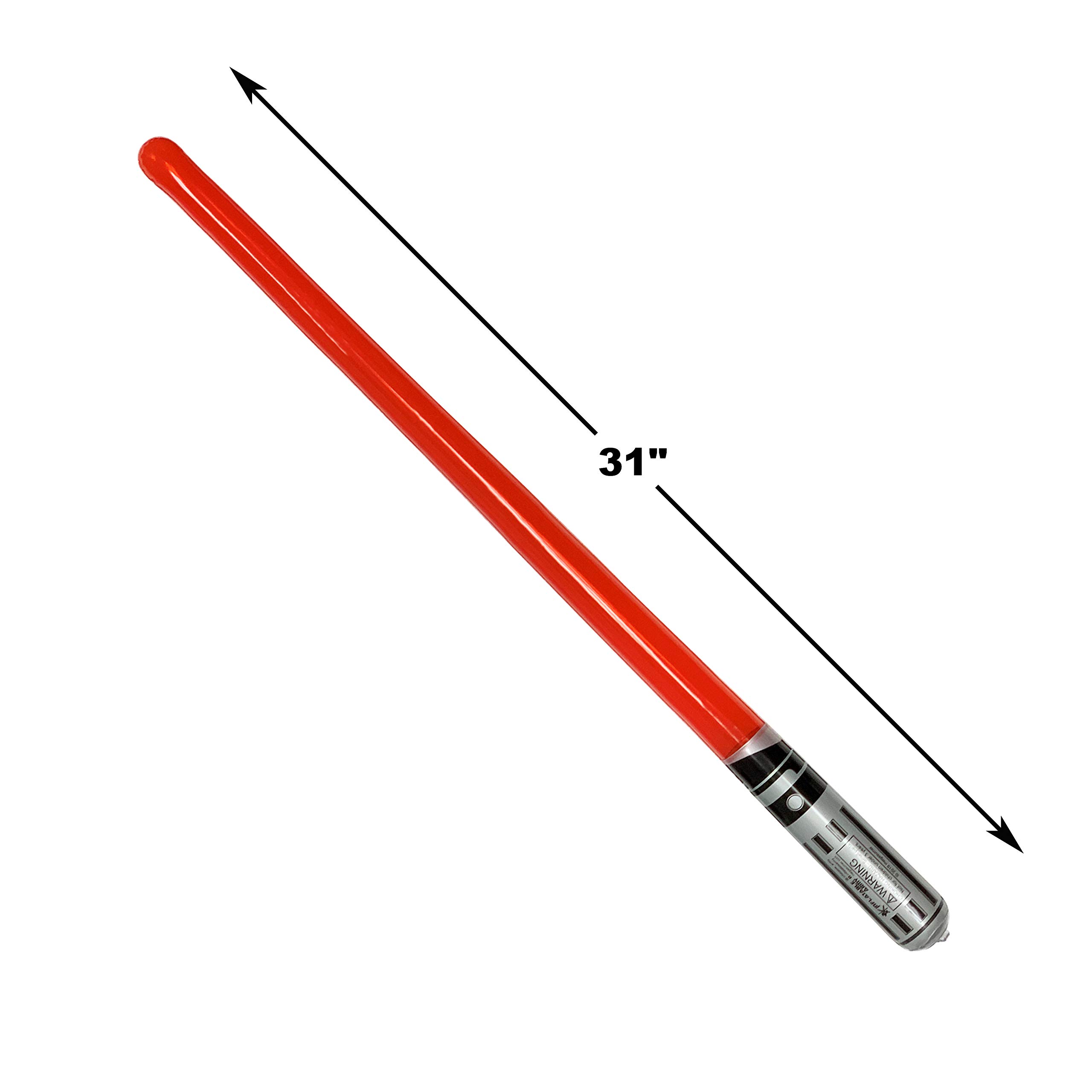8 Pack Red Inflatable Light Saber Sword Toys for Kids - Durable Foam Lightsabers for Star Wars Cosplay, Birthday Parties & Outdoor Play