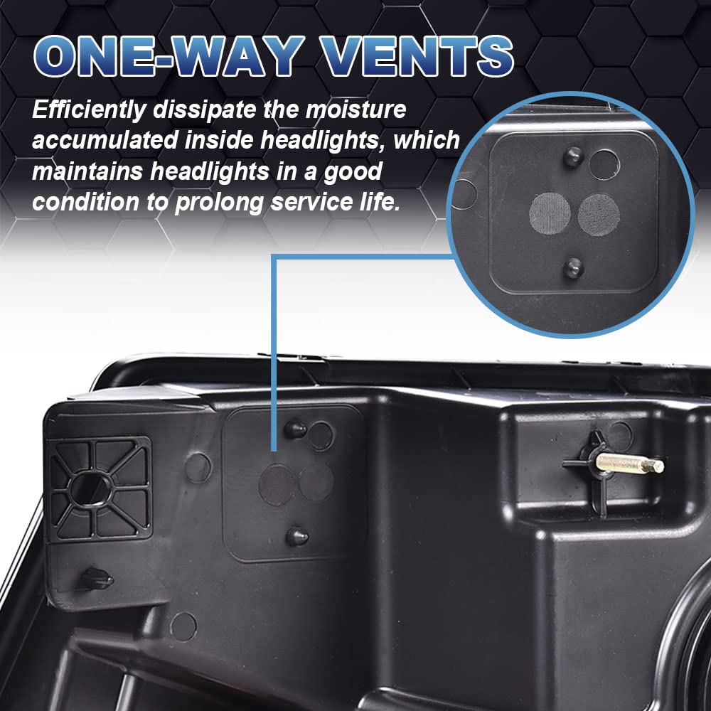 PIT66 LED DRL Headlights for 2004-2008 Ford F150 & Lincoln Mark LT - Clear Lens Black Housing - Perfect for Night Driving