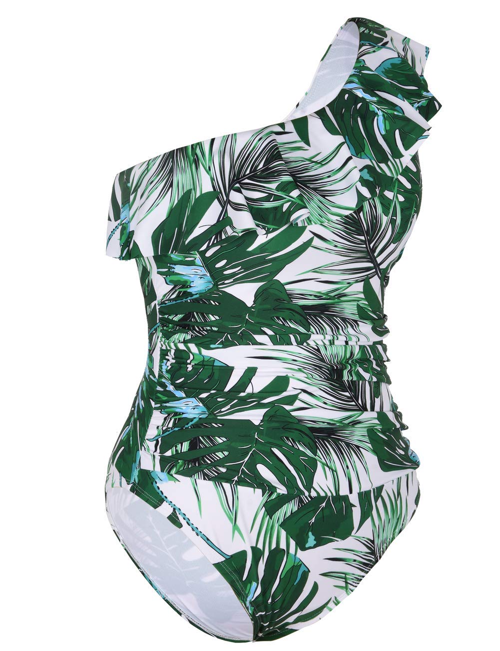 Hilor Women's One Piece Swimsuit Tummy Control Bathing Suit Asymmetric One Shoulder Swimwear - Perfect for Beach Vacation, Pool Party & Summer Getaway