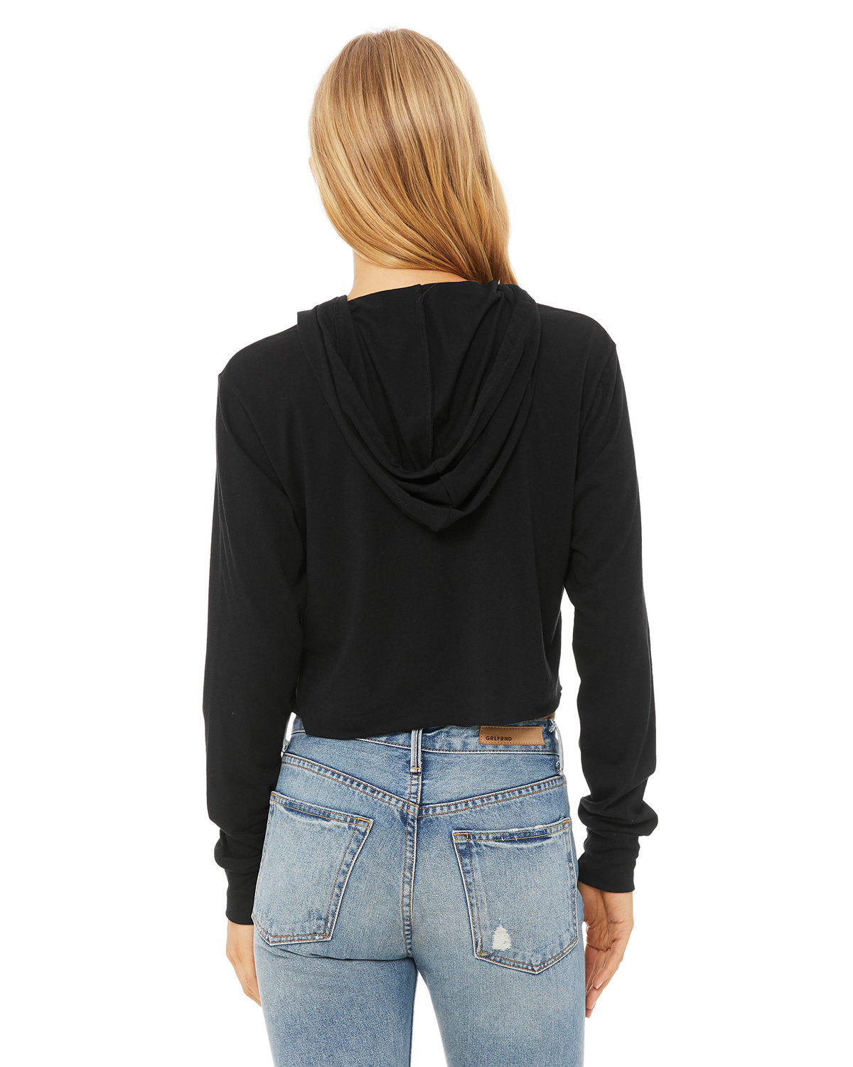 Bella + Canvas 8512 Women's Cropped Long Sleeve Hoodie T-Shirt - Soft Cotton Blend Pullover for Casual Wear, Gym, and Street Style Fashion