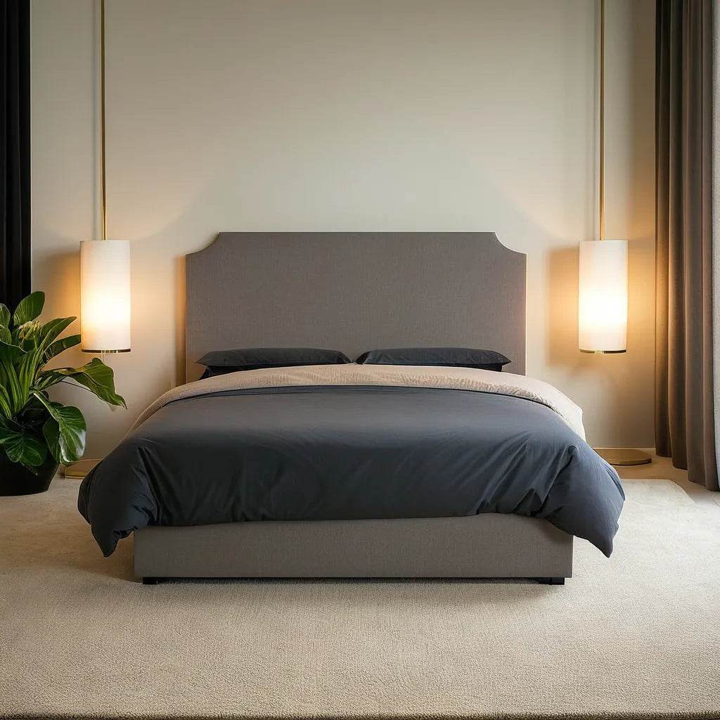 Landeres Belgium Fabric Bed Frame - Waterproof & Durable Queen Size Bed Frame for Bedroom, Guest Room, or Dorm - Easy to Assemble & Stylish Design
