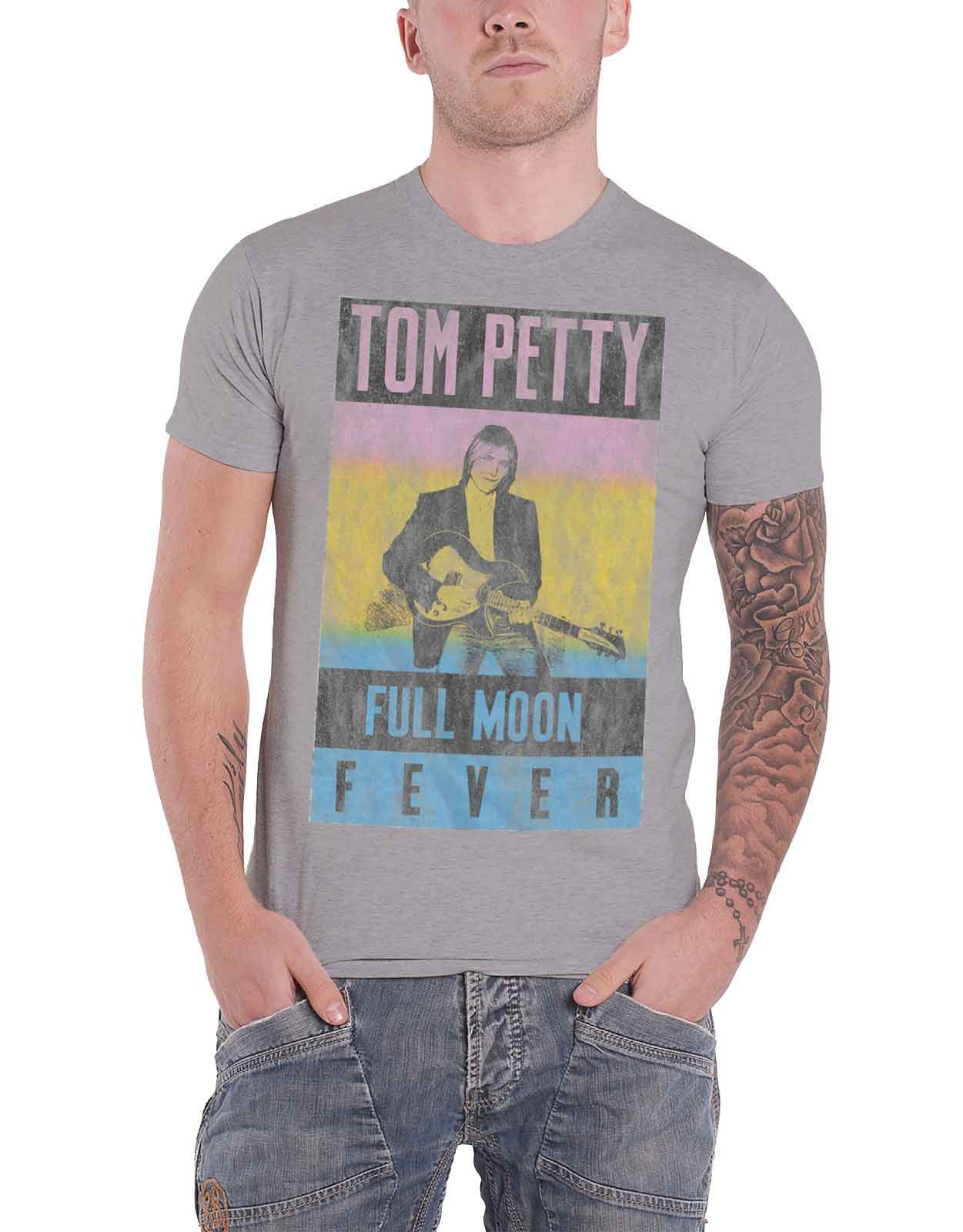 Official Tom Petty & The Heartbreakers Full Moon Fever Tour T-Shirt - Men's Vintage Grey Band Tee (XXL) - Perfect for Concerts, Music Festivals & Rock Fans