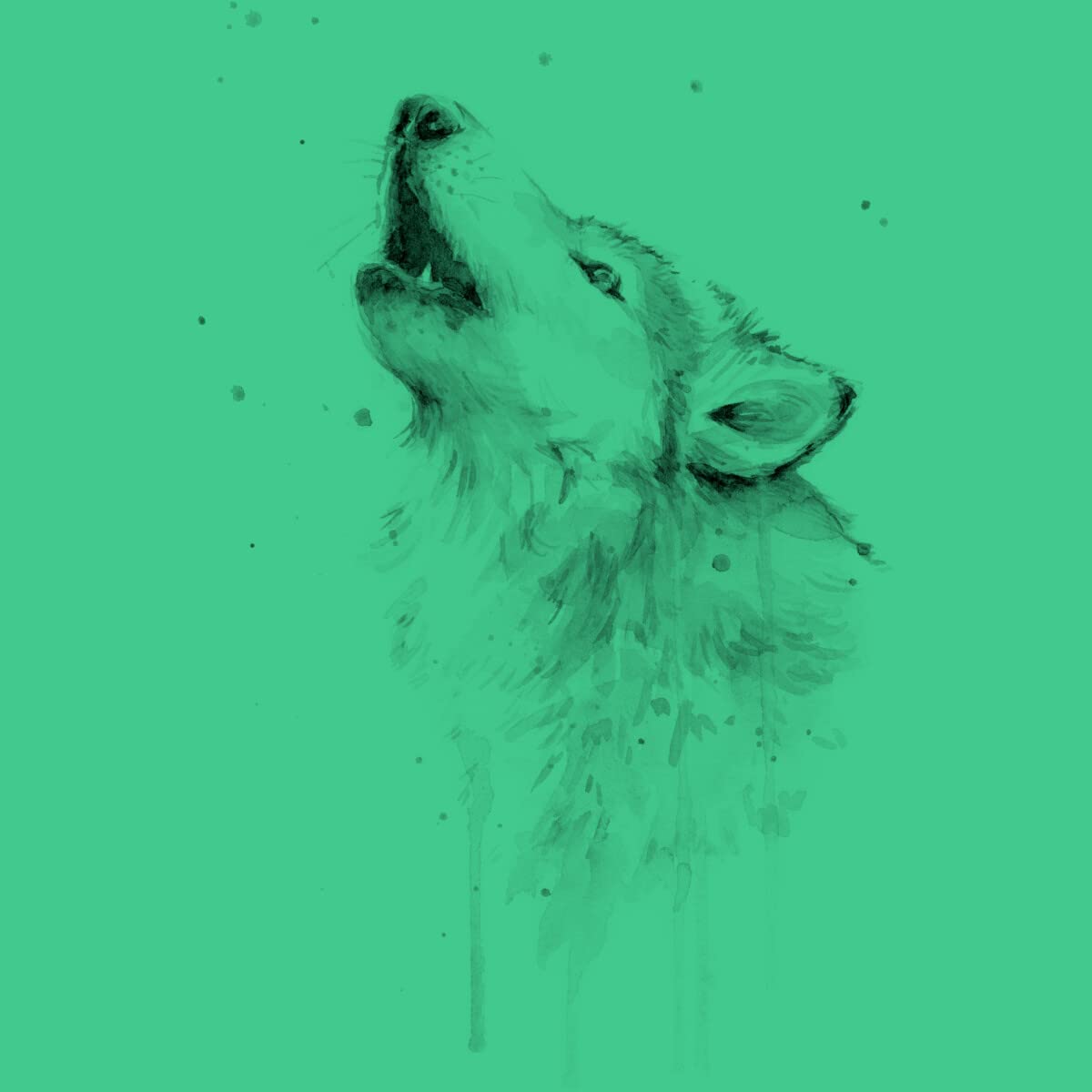 Olechka Design Boys Wolf Howling Watercolor Graphic T-Shirt - Soft Cotton Tee for Kids - Perfect for Outdoor Adventures and Animal Lovers