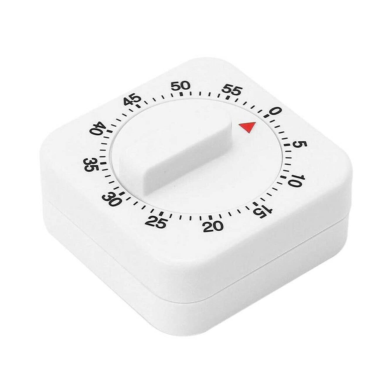 60-Minute Portable Mechanical Kitchen Timer - Countdown Alarm for Cooking, Baking & Meal Prep | Compact White Cooking Tool for Home & Professional Kitchens