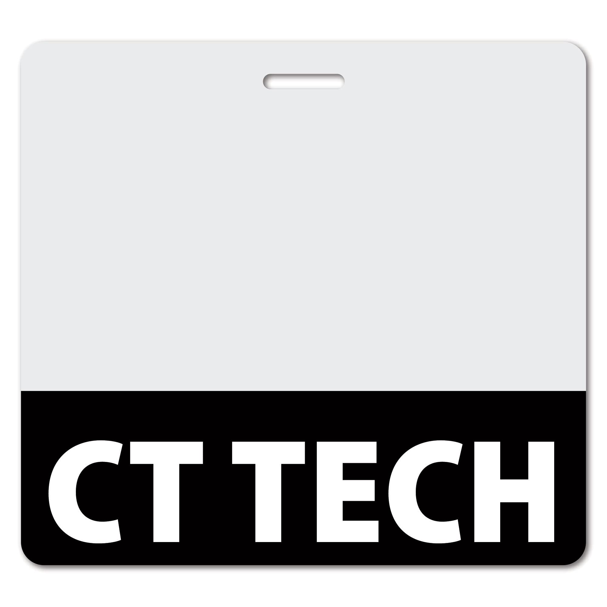 CT TECH Heavy Duty Horizontal Black ID Card Holders (100 Pack) - Spill & Tear Proof, Double-Sided USA Printed Quick Role Identifier Badge Backers by BadgeZoo - Perfect for Security, Events, and Employee Identification
