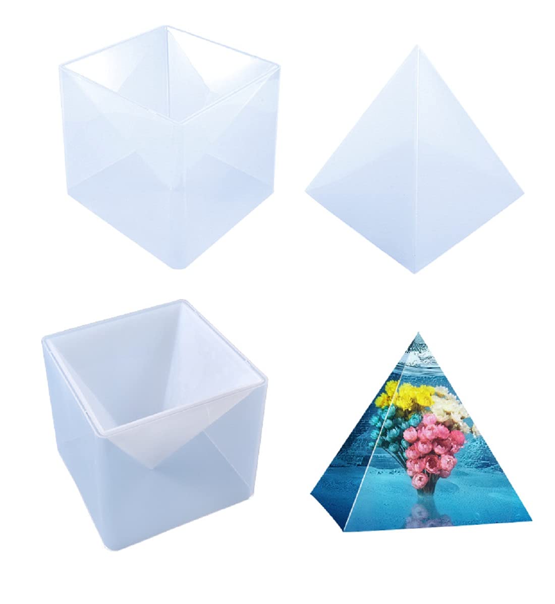 Premium Large Pyramid Resin Mold Set - Crystal Clear Silicone Molds for Epoxy Casting, Jewelry Making & DIY Crafts (Perfect for Home Decor, Spiritual Healing & Unique Gift Creation)