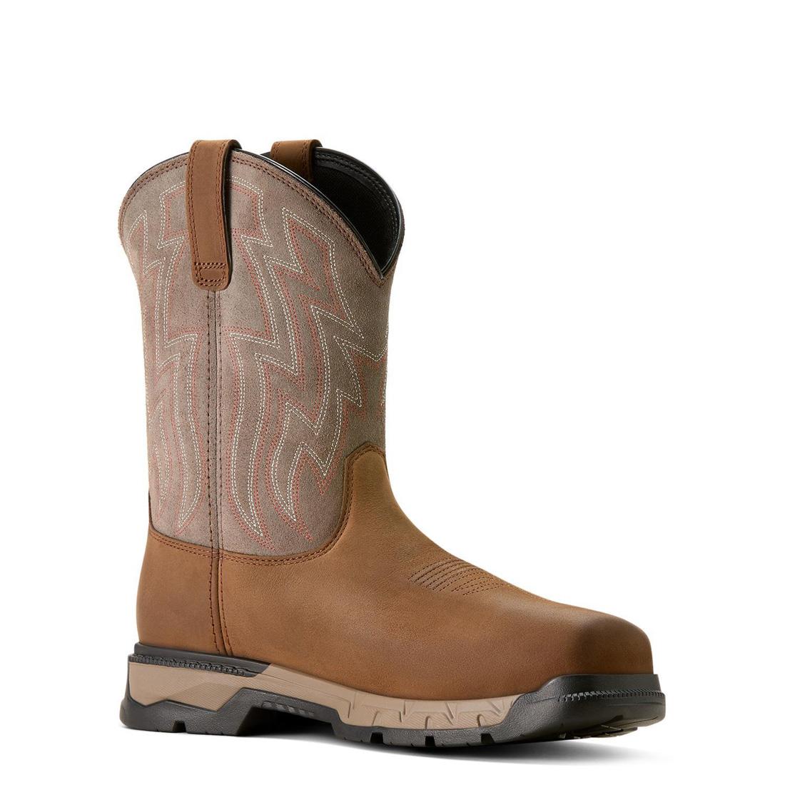 Rebar Flex Composite Toe SD Work Boots - Distressed Brown - Lightweight Safety Shoes for Construction, Warehouse & Outdoor Work