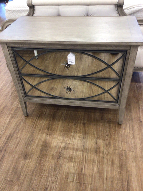 Bernhardt Marquesa Mirror Front Nightstand - Elegant Bedroom Side Table with Mirror for Home Decor | Perfect for Bedrooms, Guest Rooms & Luxury Interior Design