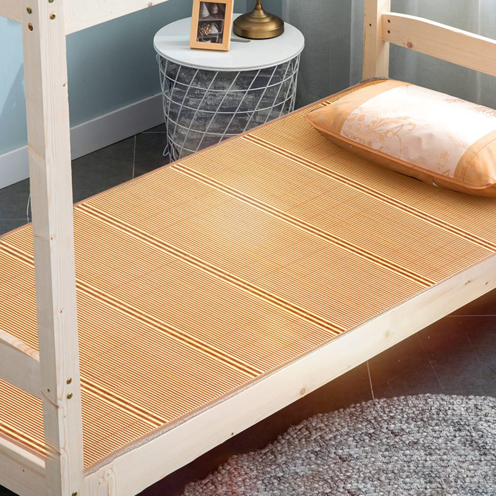 Tightstore Bamboo Cooling Sleeping Mat - Breathable Summer Bed Mat for Single Bed & Student Dormitory (60x180cm) - Perfect for Hot Weather, Camping & Small Spaces