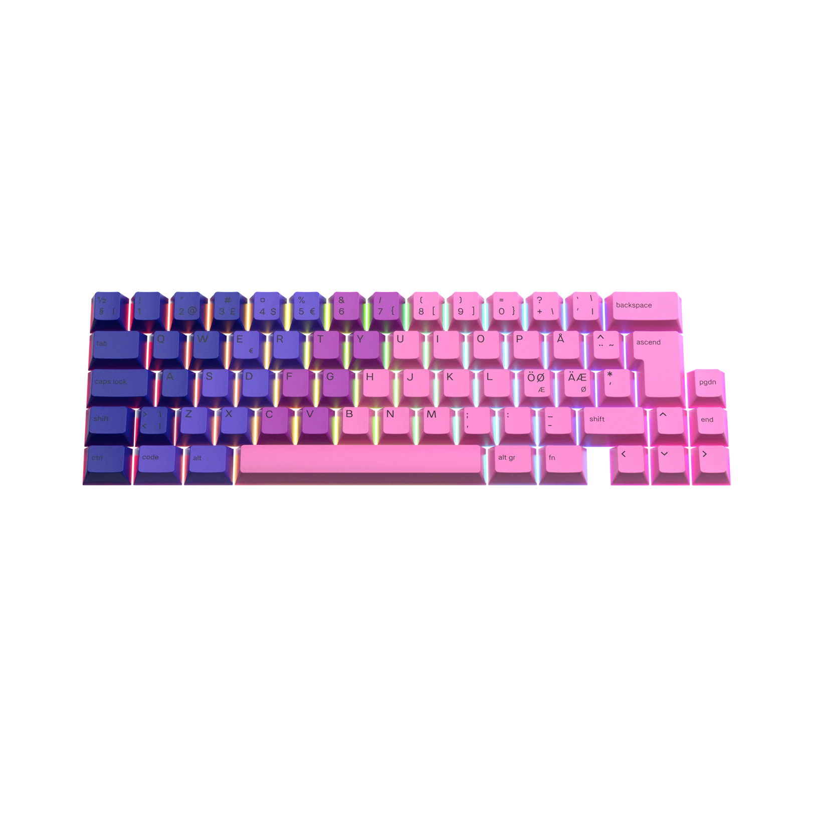 Nebula Nordic Keycaps for Mechanical Keyboards - Customizable RGB Backlit Gaming & Typing Experience