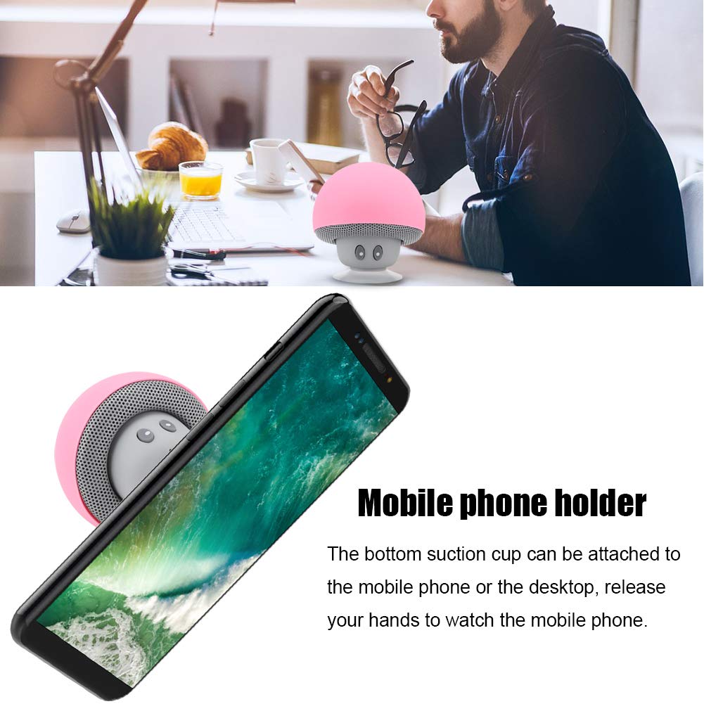 Mini Bluetooth Wireless Portable Mushroom Speaker with Subwoofer - High Quality Sound, Easy Operation & Phone Holder | Perfect for Home, Office, Outdoor Music Playback & Long Standby Time