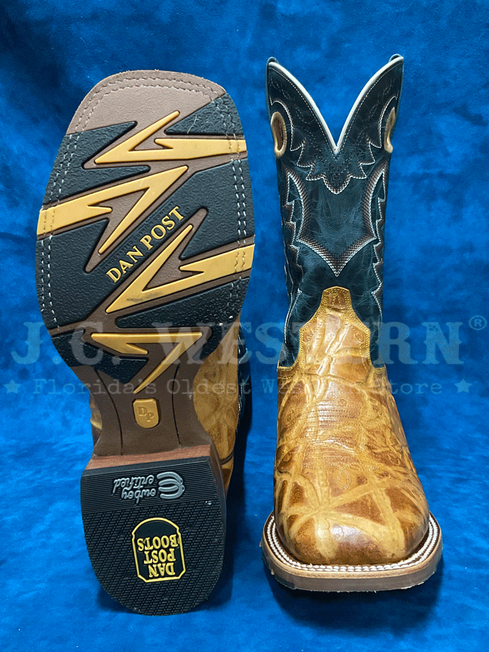 Dan Post DP5016 Men's CRAVEN Embossed Leather Square Toe Boots - Tan Brown Western Cowboy Boots for Men - Perfect for Rodeo, Country Music Festivals & Casual Wear